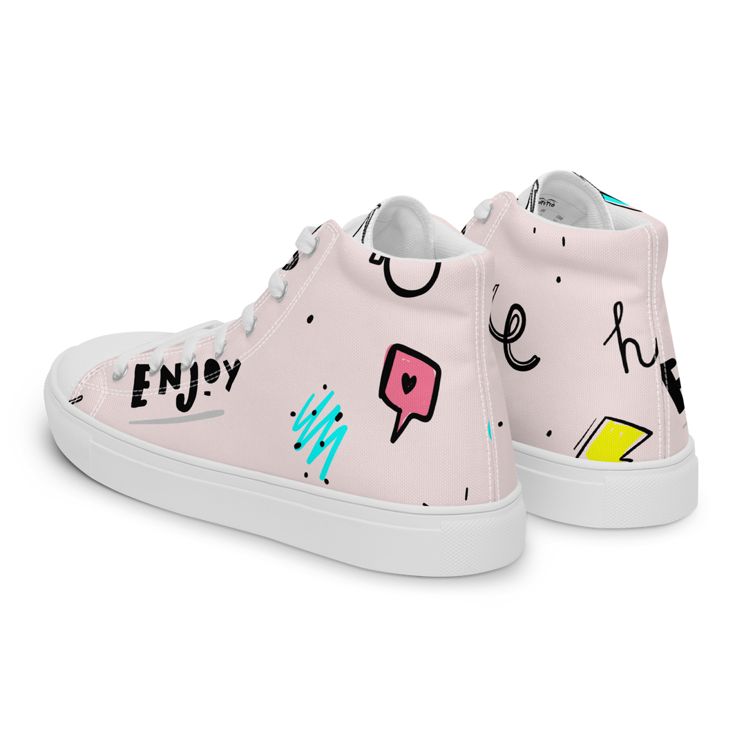 Sneakers alte in tela da uomo PINK ENJOY - Gufetto Brand 