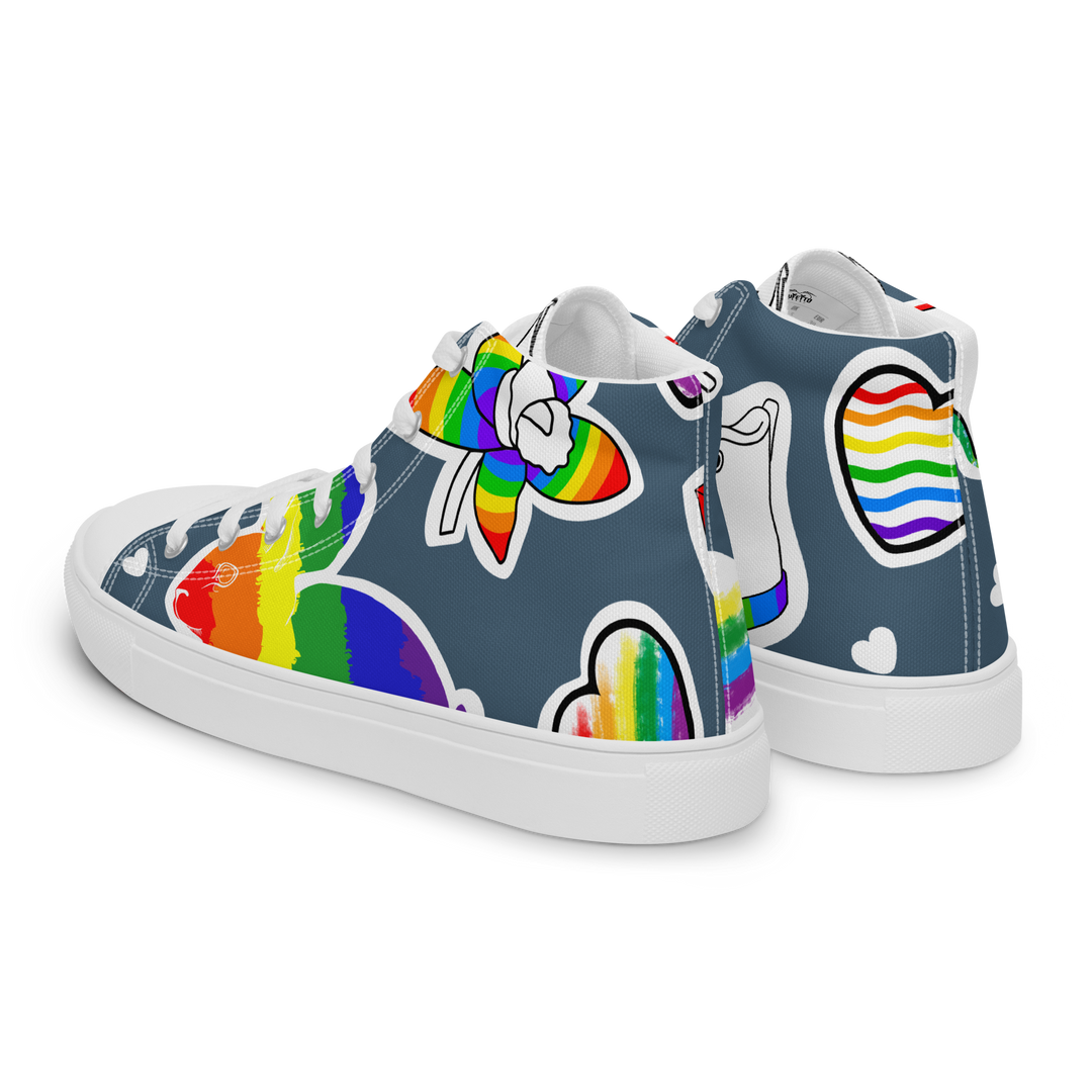 Sneakers alte in tela da uomo ARCOBALENO - Gufetto Brand 