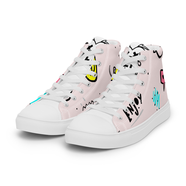 Sneakers alte in tela da uomo PINK ENJOY - Gufetto Brand 