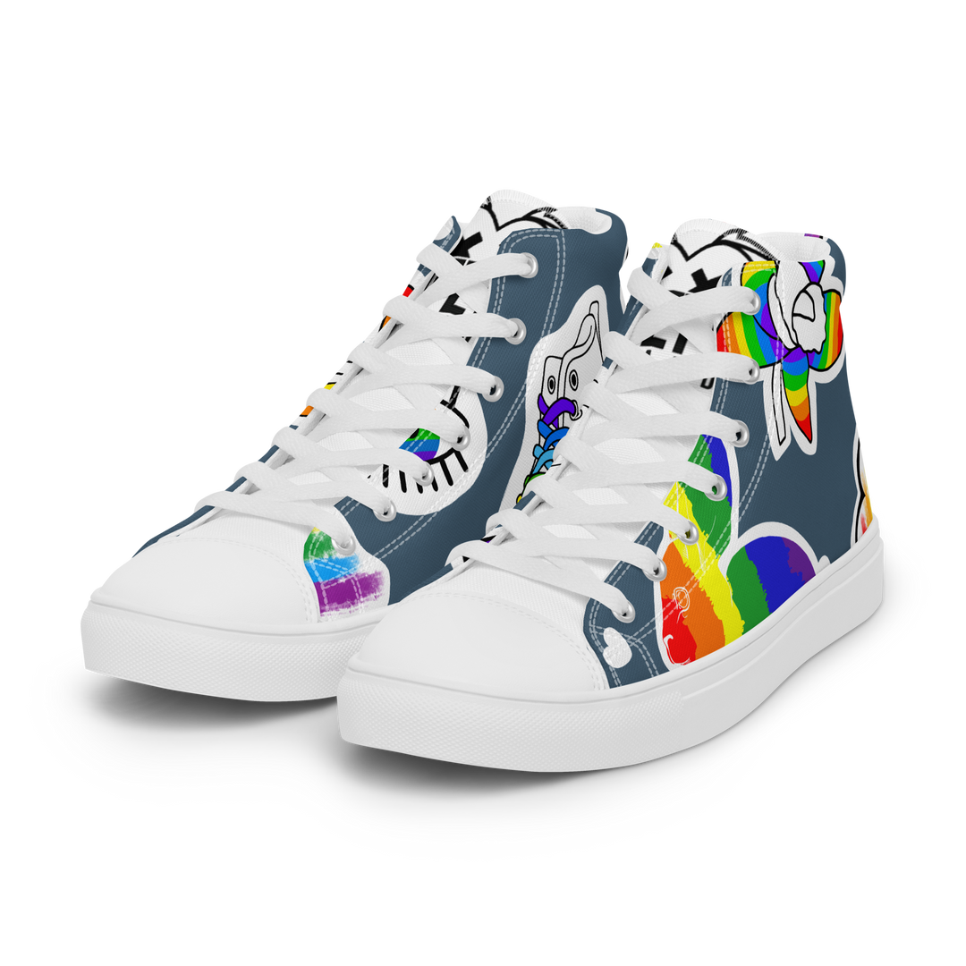 Sneakers alte in tela da uomo ARCOBALENO - Gufetto Brand 