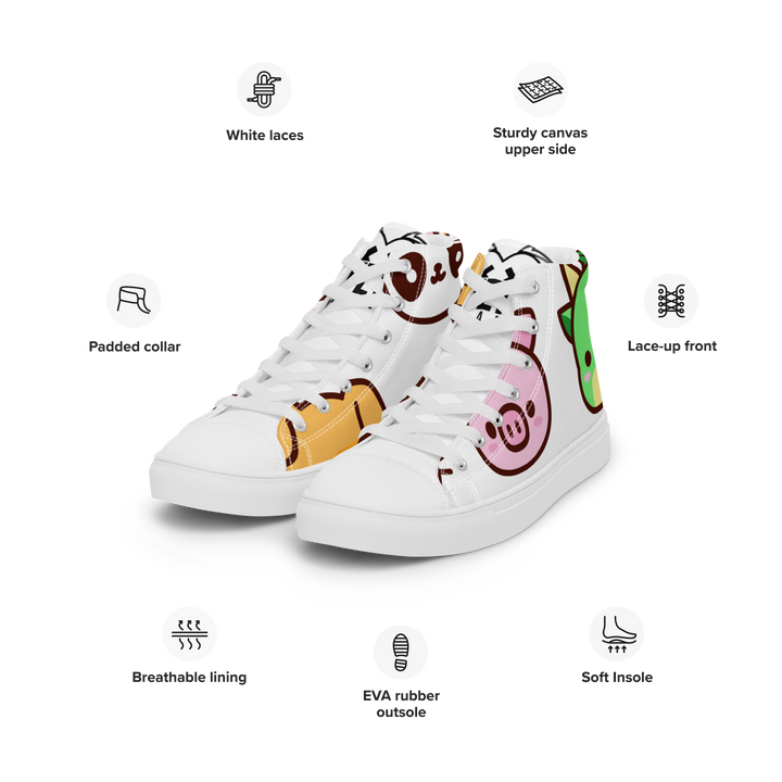 Sneakers alte in tela da uomo EMOJI - Gufetto Brand 