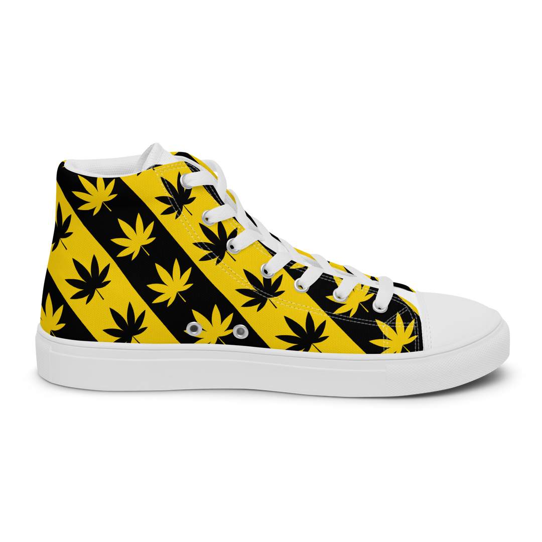 Sneakers alte in tela da uomo CANNABIS GIALLE - Gufetto Brand 