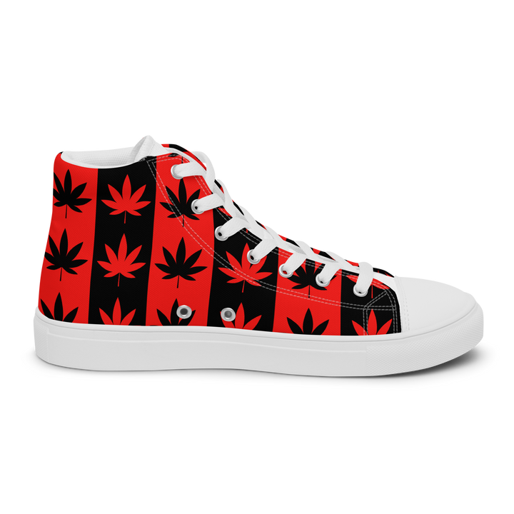 Sneakers alte in tela da uomo CANNABIS ROSSE - Gufetto Brand 