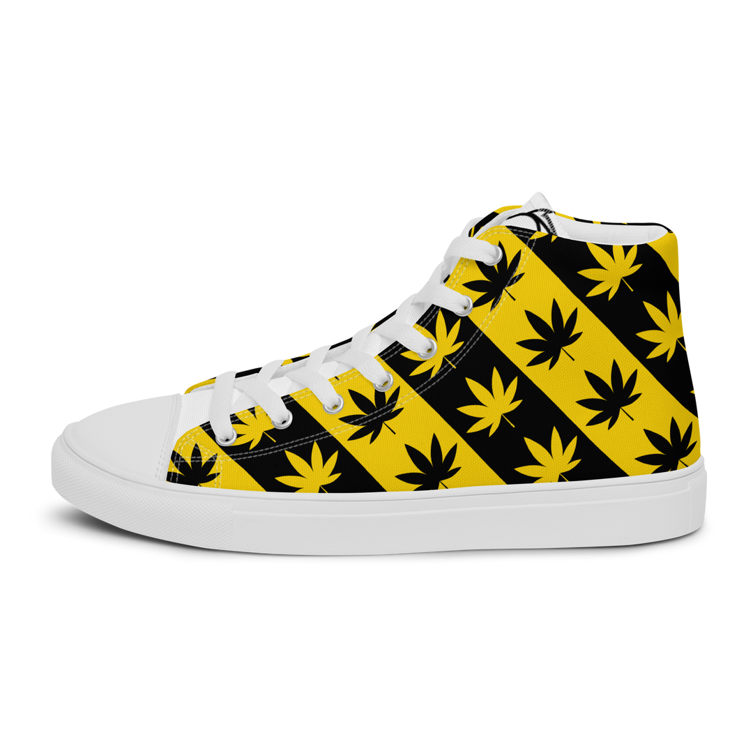 Sneakers alte in tela da uomo CANNABIS GIALLE - Gufetto Brand 