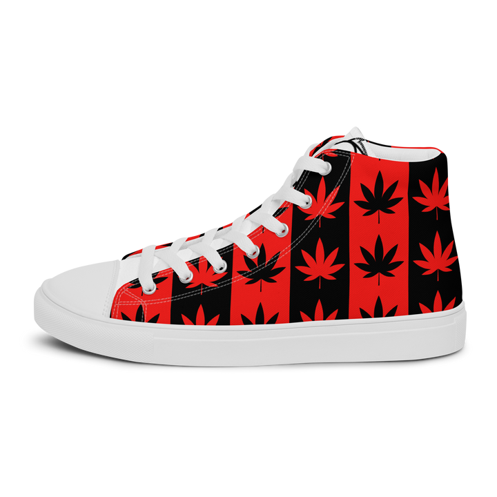 Sneakers alte in tela da uomo CANNABIS ROSSE - Gufetto Brand 