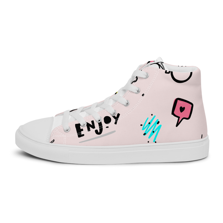 Sneakers alte in tela da uomo PINK ENJOY - Gufetto Brand 