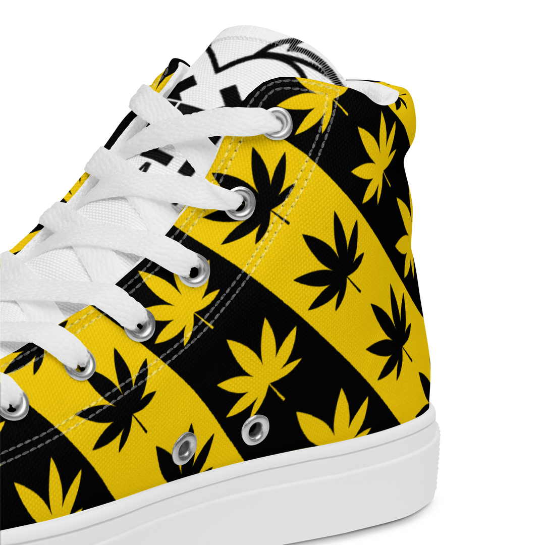 Sneakers alte in tela da uomo CANNABIS GIALLE - Gufetto Brand 