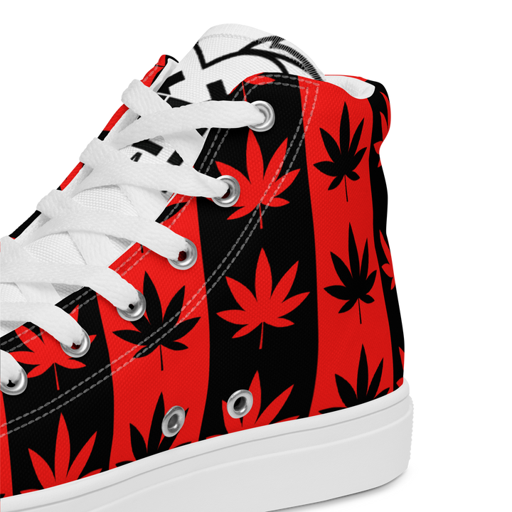 Sneakers alte in tela da uomo CANNABIS ROSSE - Gufetto Brand 