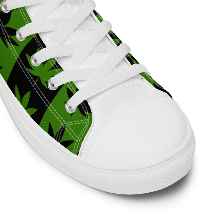 Sneakers alte in tela da uomo CANNABIS VERDI - Gufetto Brand 