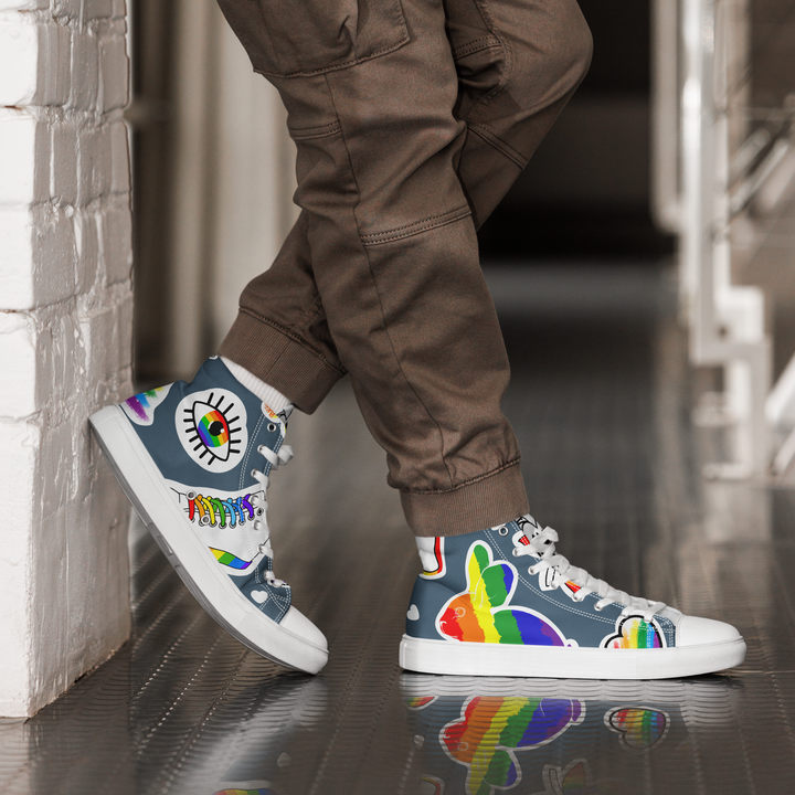 Sneakers alte in tela da uomo ARCOBALENO - Gufetto Brand 