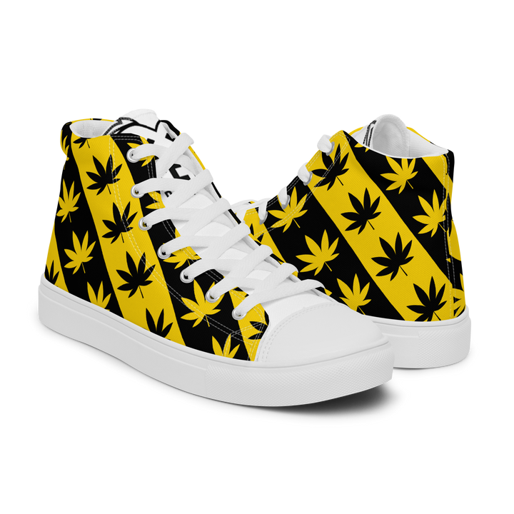 Sneakers alte in tela da uomo CANNABIS GIALLE - Gufetto Brand 