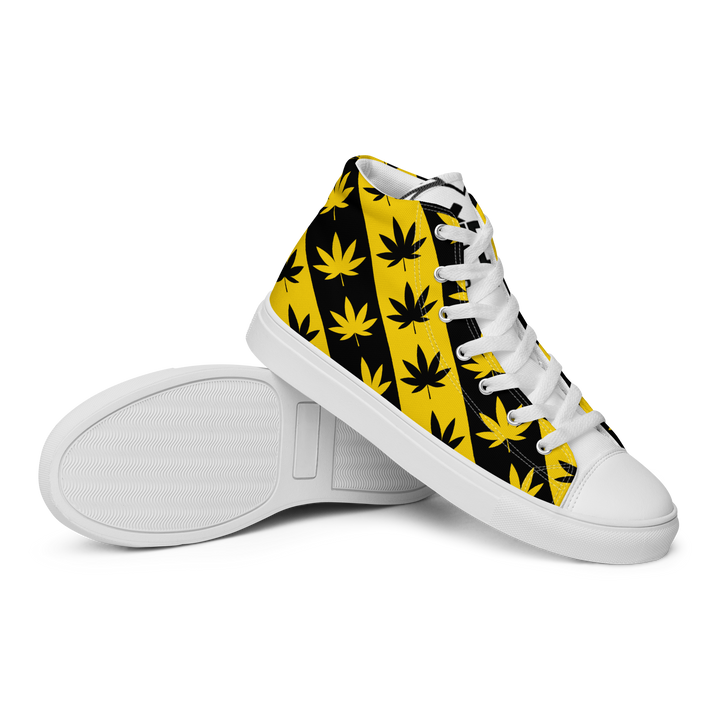 Sneakers alte in tela da uomo CANNABIS GIALLE - Gufetto Brand 