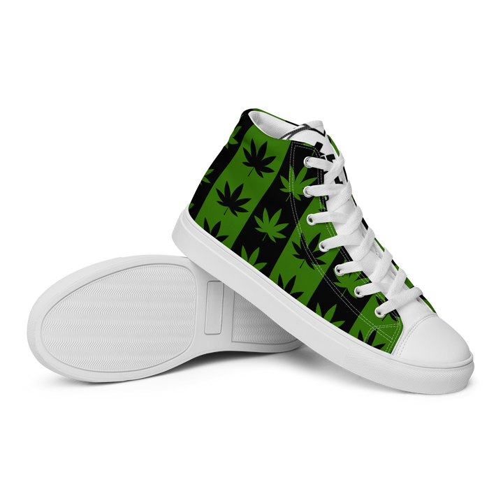 Sneakers alte in tela da uomo CANNABIS VERDI - Gufetto Brand 