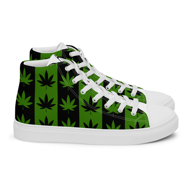 Sneakers alte in tela da uomo CANNABIS VERDI - Gufetto Brand 