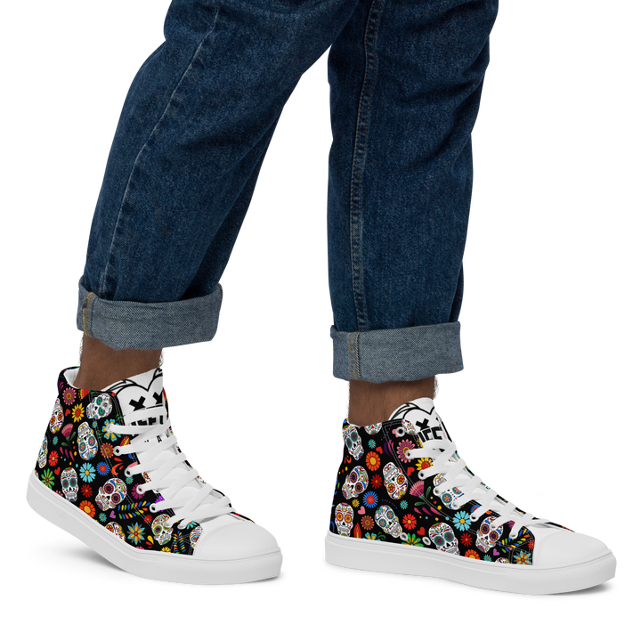 Sneakers alte in tela da uomo SKULL EDITION - Gufetto Brand 