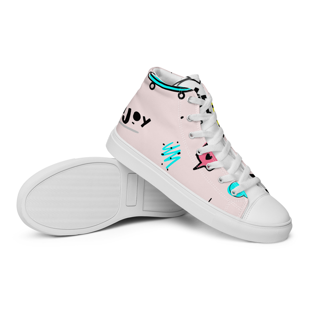 Sneakers alte in tela da uomo PINK ENJOY - Gufetto Brand 