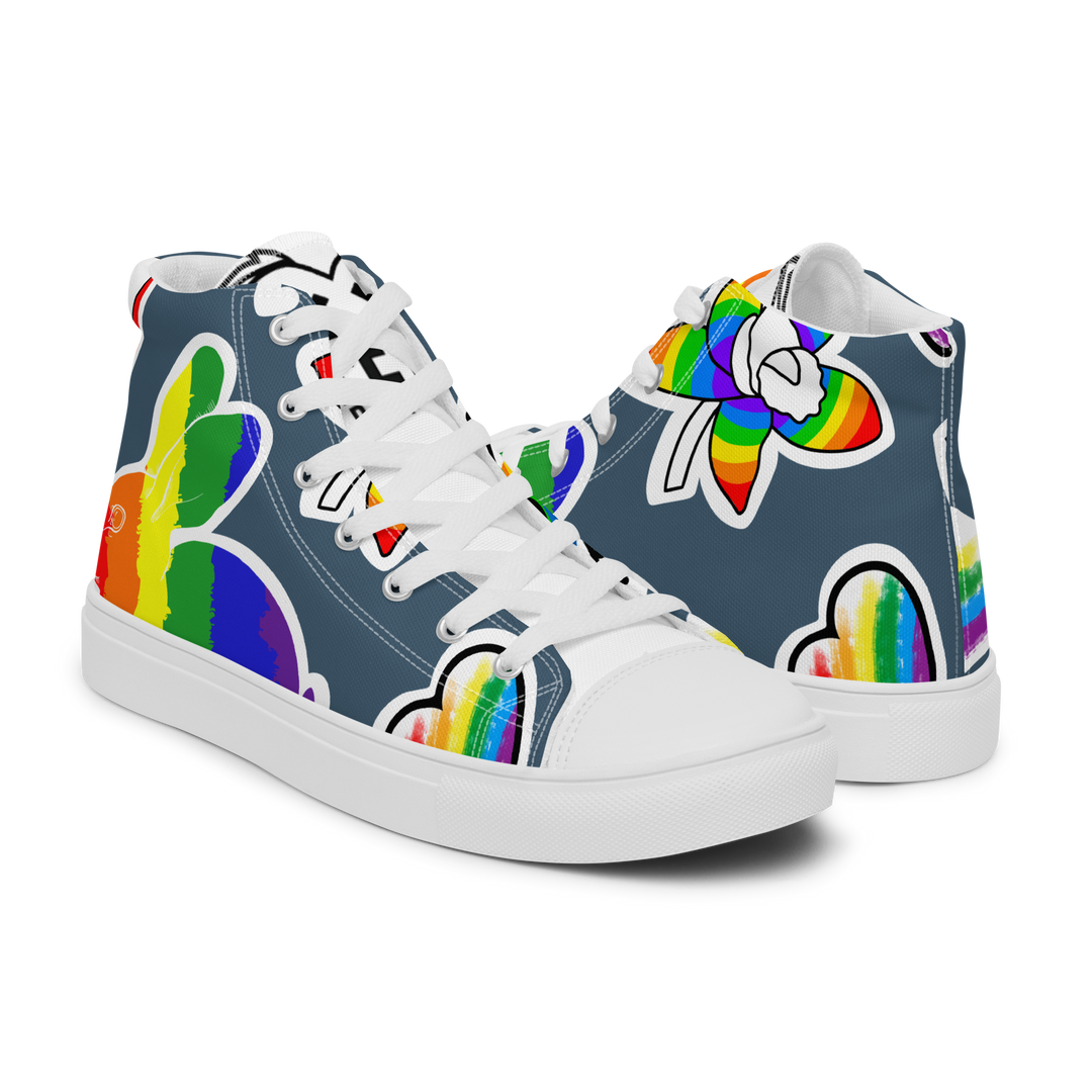 Sneakers alte in tela da uomo ARCOBALENO - Gufetto Brand 