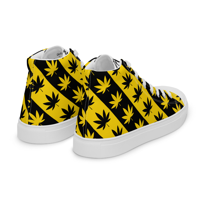 Sneakers alte in tela da uomo CANNABIS GIALLE - Gufetto Brand 