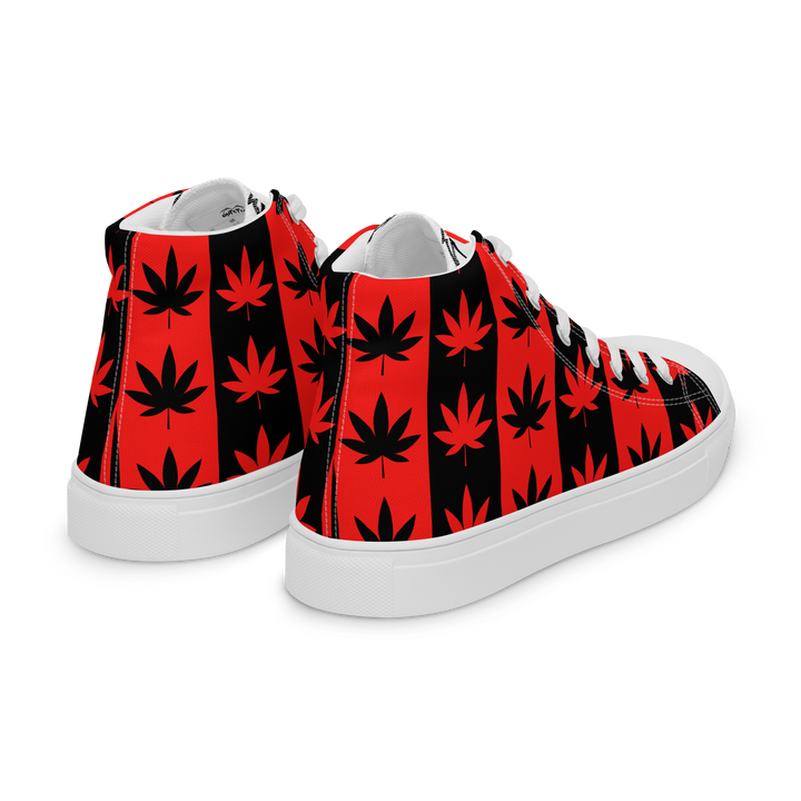 Sneakers alte in tela da uomo CANNABIS ROSSE - Gufetto Brand 