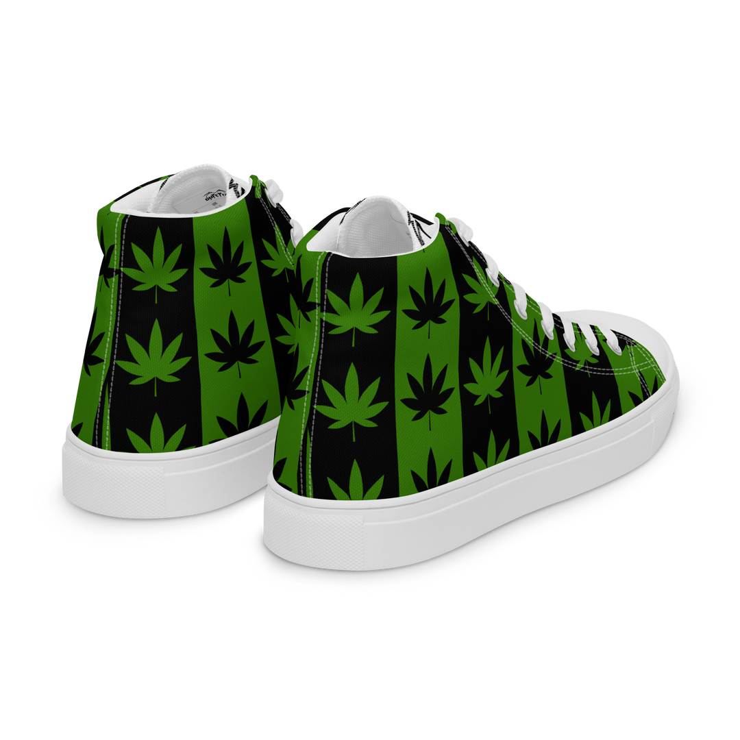 Sneakers alte in tela da uomo CANNABIS VERDI - Gufetto Brand 