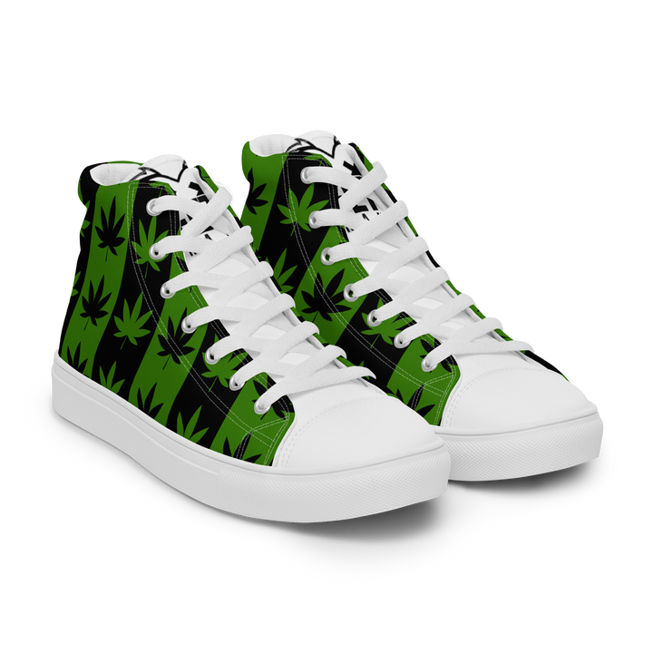 Sneakers alte in tela da uomo CANNABIS VERDI - Gufetto Brand 