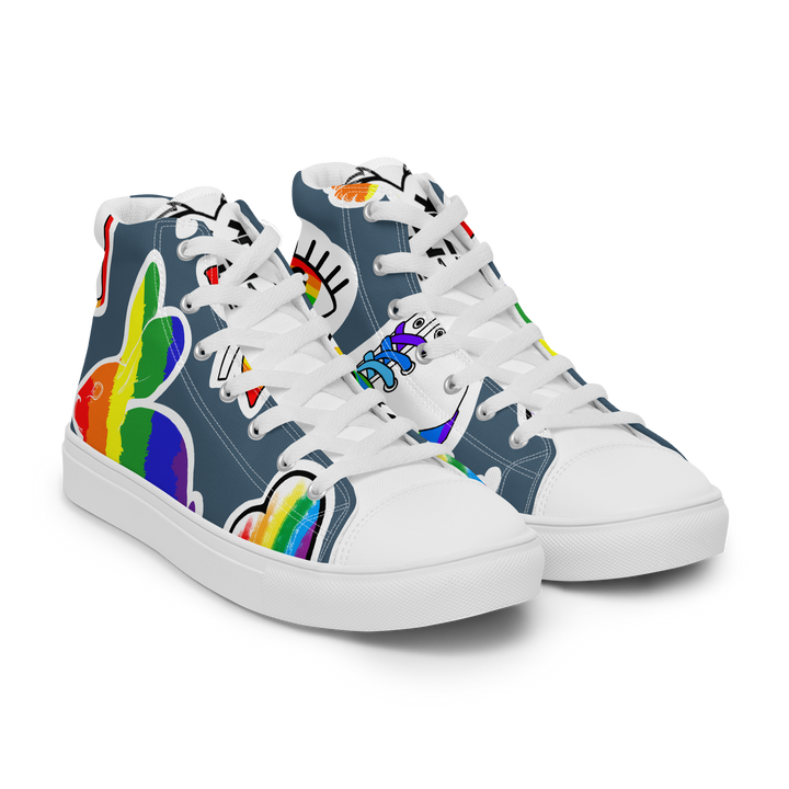 Sneakers alte in tela da uomo ARCOBALENO - Gufetto Brand 