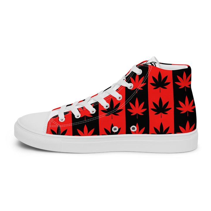 Sneakers alte in tela da uomo CANNABIS ROSSE - Gufetto Brand 