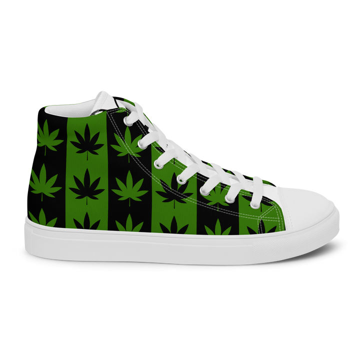 Sneakers alte in tela da uomo CANNABIS VERDI - Gufetto Brand 