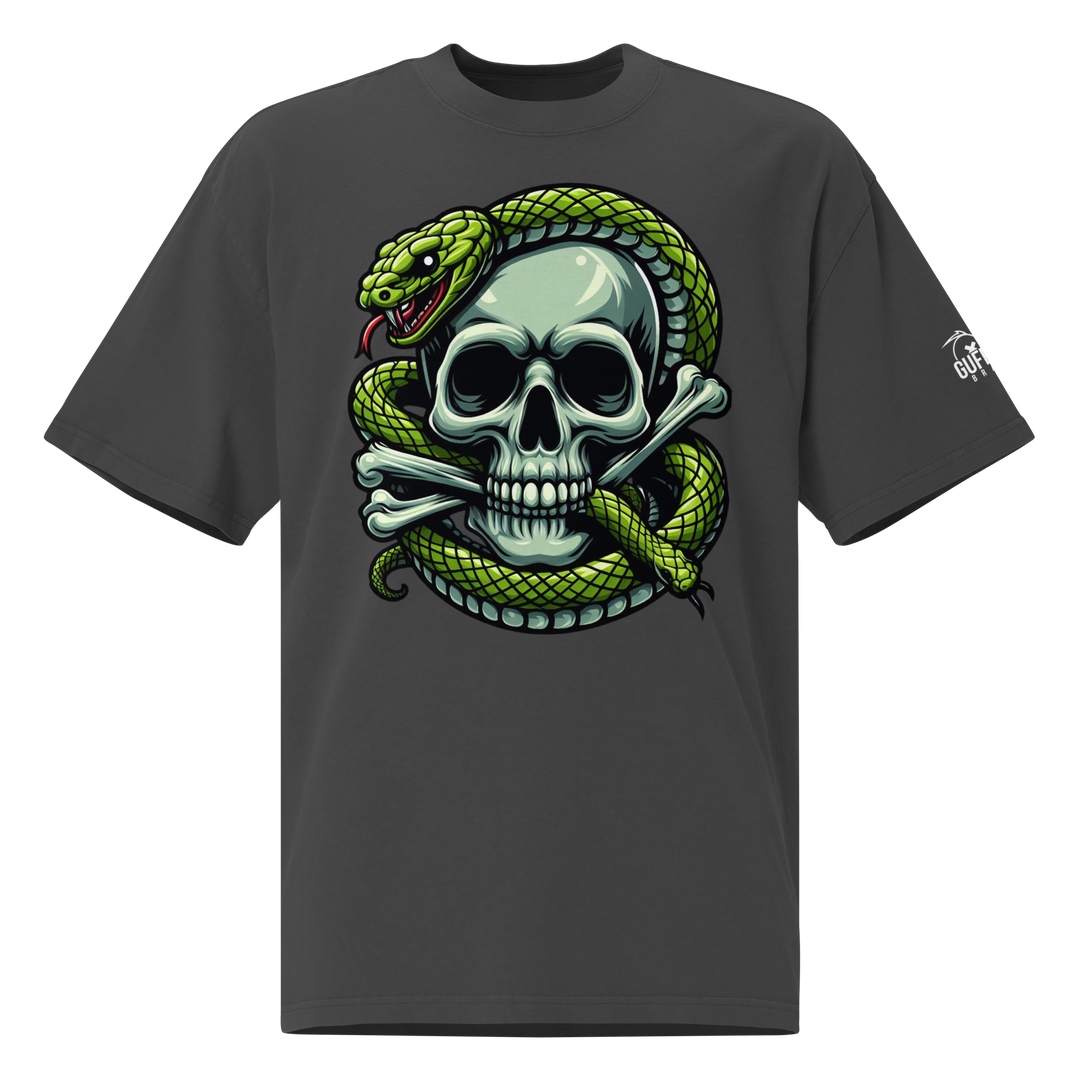 T-shirt sbiadita oversize DARKSKULL - Gufetto Brand 