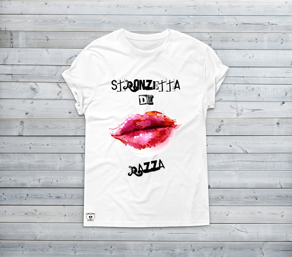 T-shirt Donna Stronzetta di Razza Bacio - Gufetto Brand 