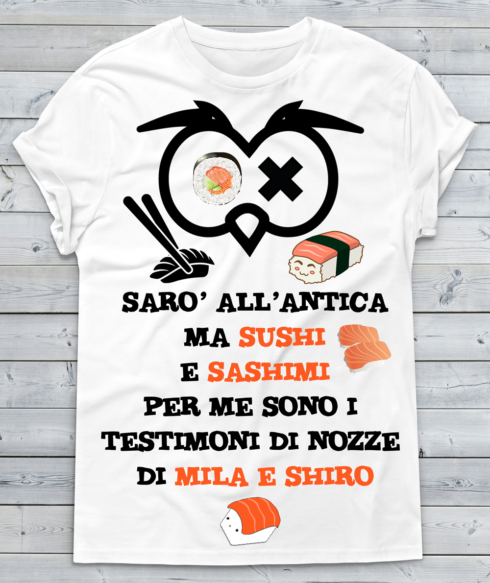 T-shirt Uomo SUSHI E SASCHIMI - Gufetto Brand 