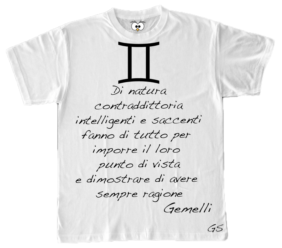 T-shirt Zodiac Donna Gemelli - Gufetto Brand 