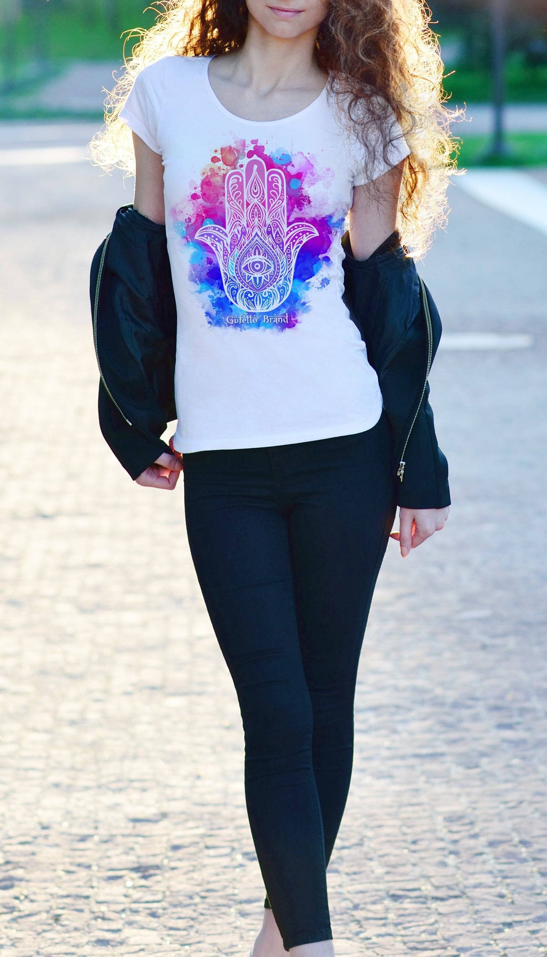 Gufetto Brand Uomo/Donna T-shirt Hamsa Hand - Gufetto Brand 