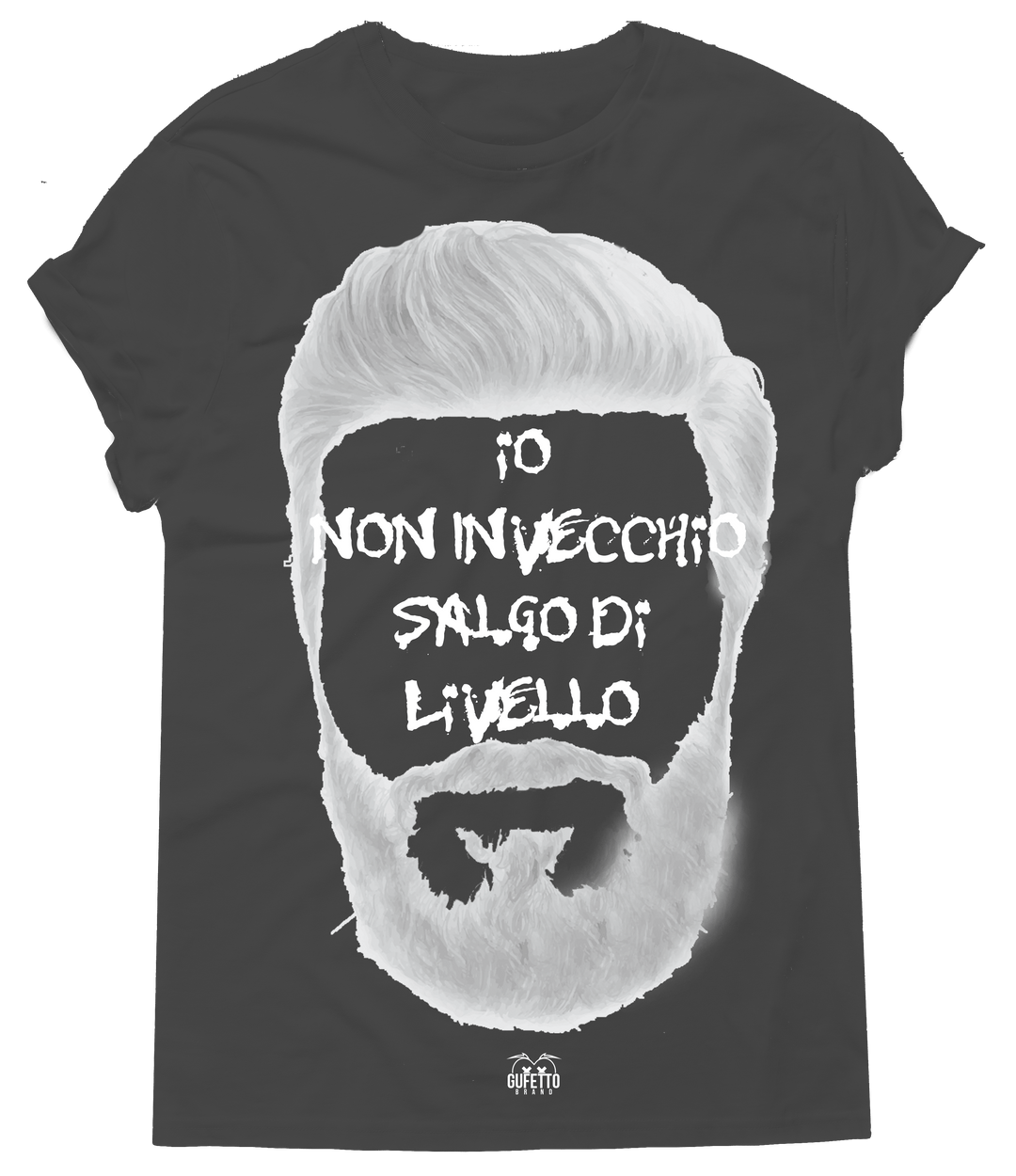 T-shirt Uomo Io non invecchio Limited White/Black - Gufetto Brand 