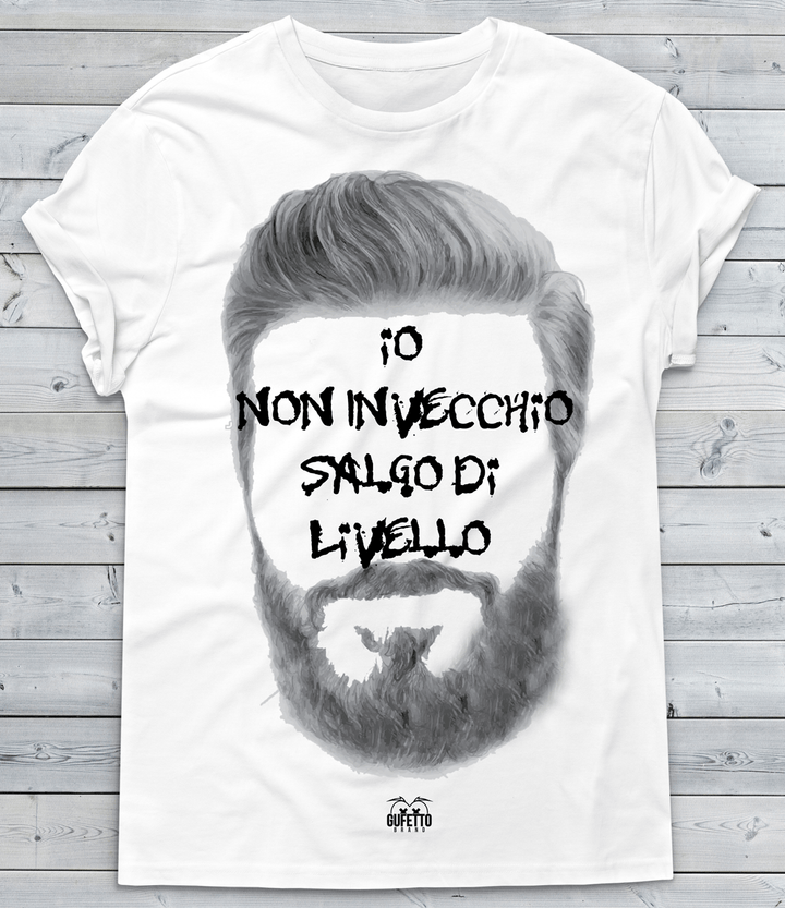 T-shirt Uomo Io non invecchio Limited White/Black - Gufetto Brand 