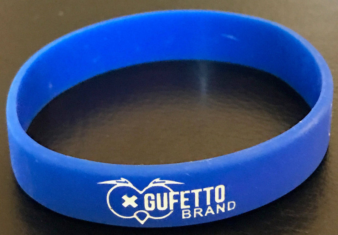 Bracciale Gomma Scritta FLUO Blu - Gufetto Brand 