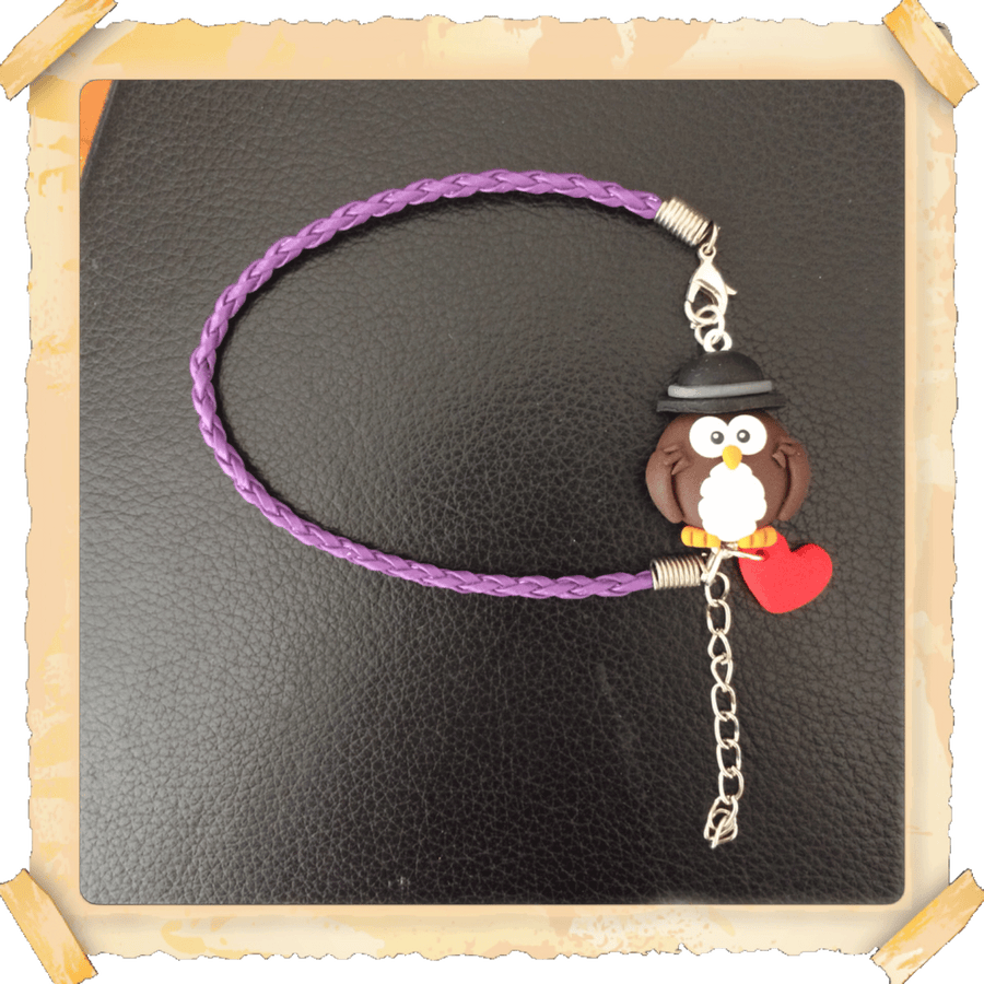 Bracciale Viola con Cuore - Gufetto Brand 