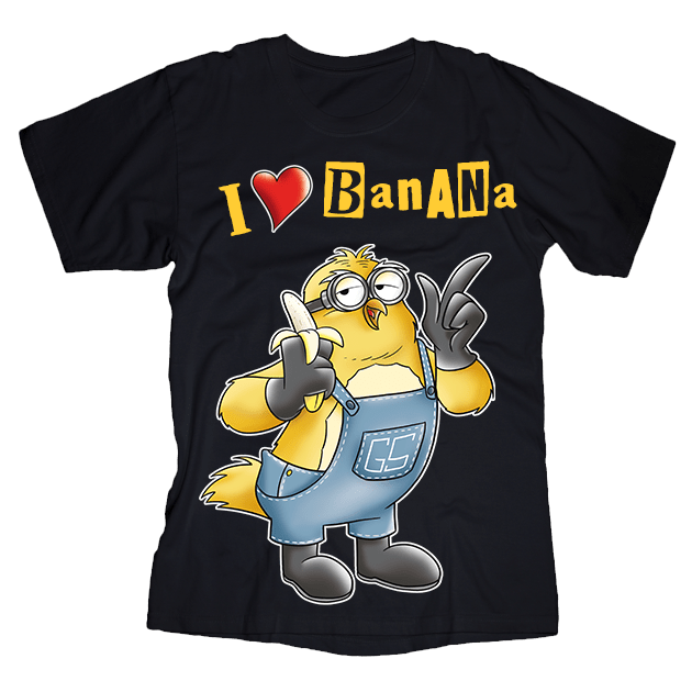 T-shirt Donna nera BANANA - Gufetto Brand 