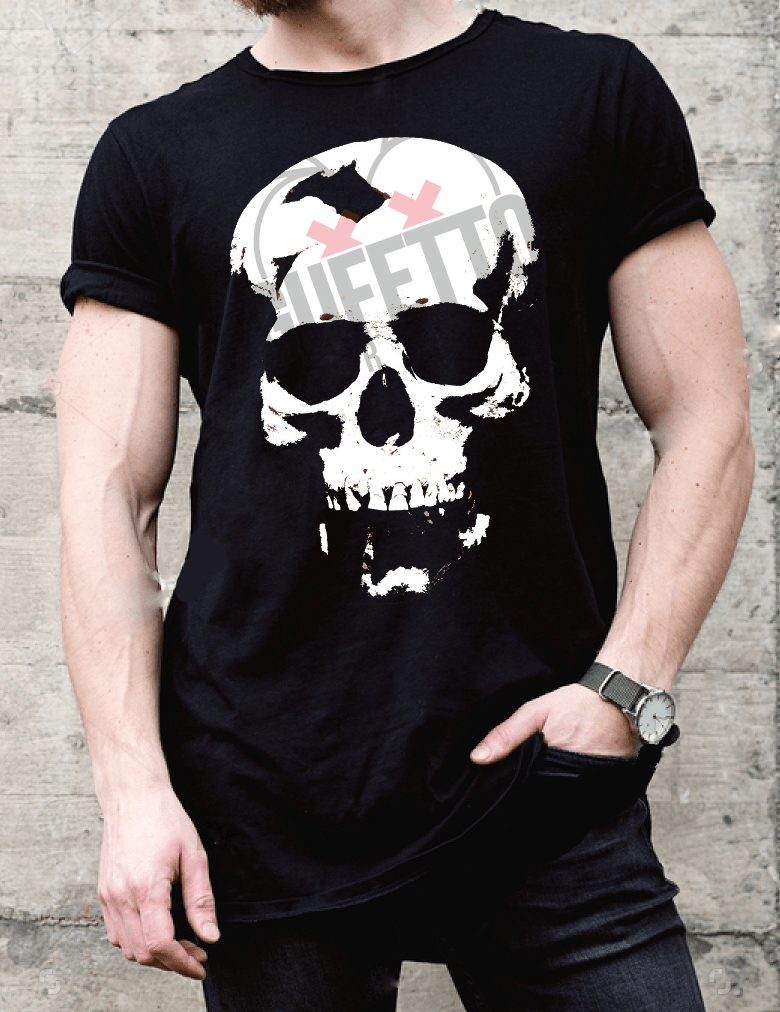 T-shirt Uomo Lunga  Skull - Gufetto Brand 