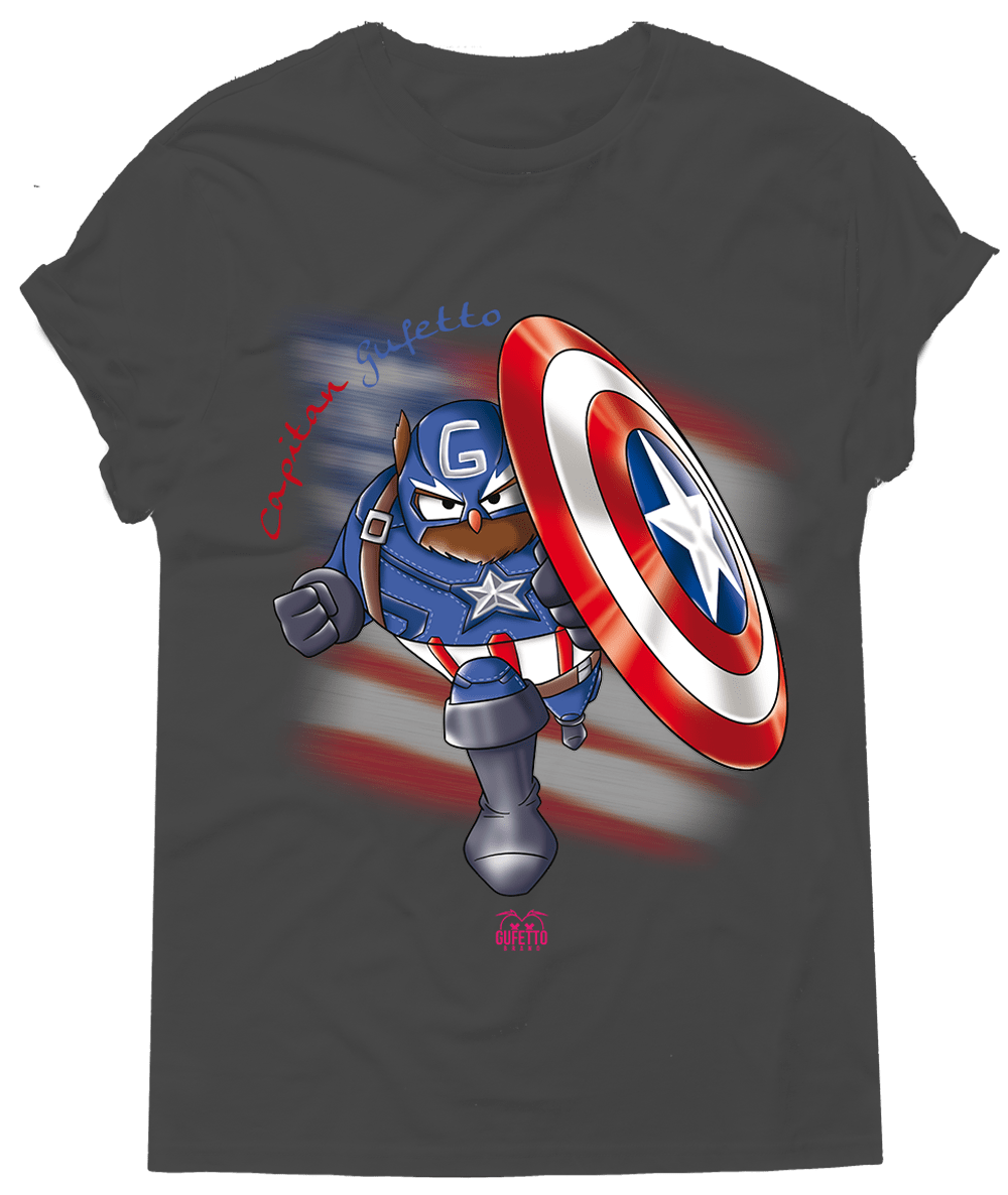 T-shirt Donna Heroes Capitan Gufetto - Gufetto Brand 