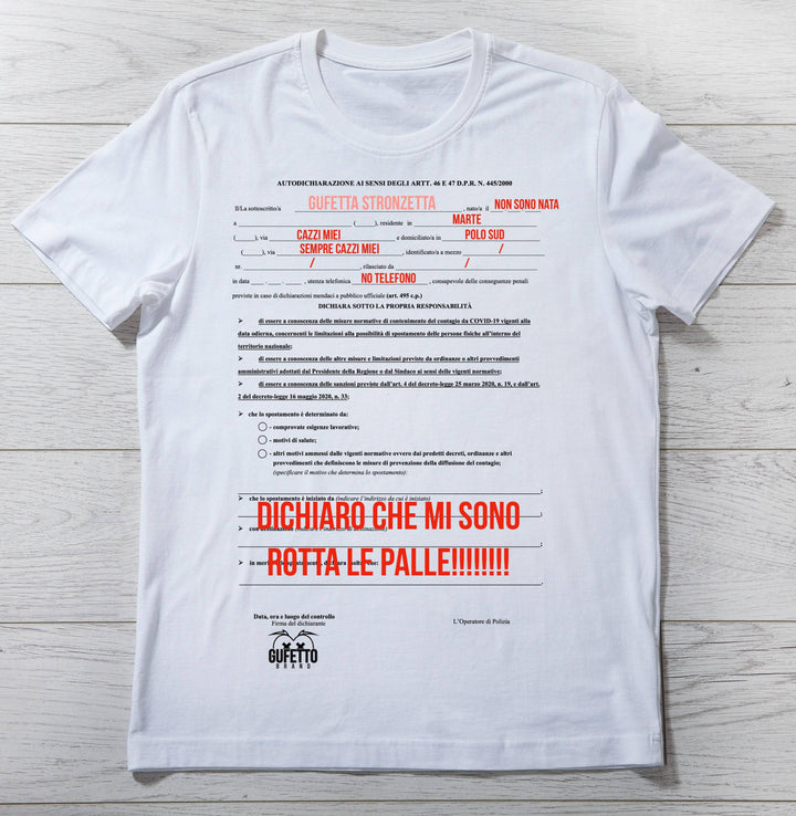 T-shirt Donna Autocertificazione Gufetta ( G74264 ) - Gufetto Brand 