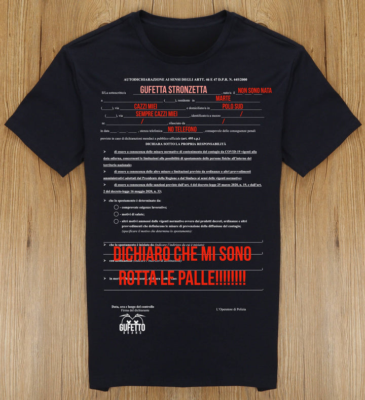 T-shirt Donna Autocertificazione Gufetta ( G74264 ) - Gufetto Brand 