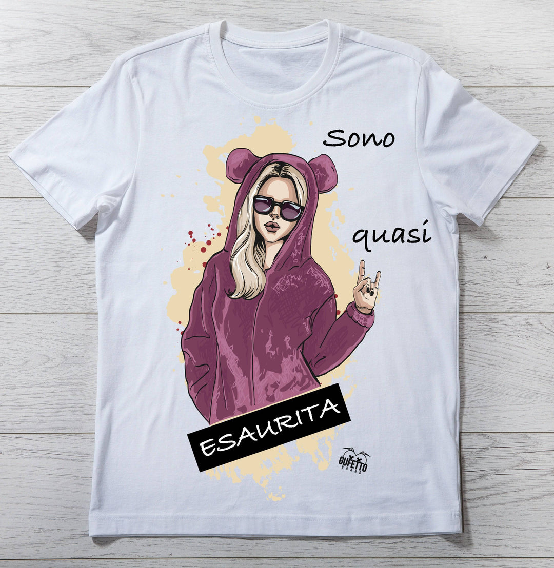 T-shirt Donna ESAURITA ( E4590 ) - Gufetto Brand 