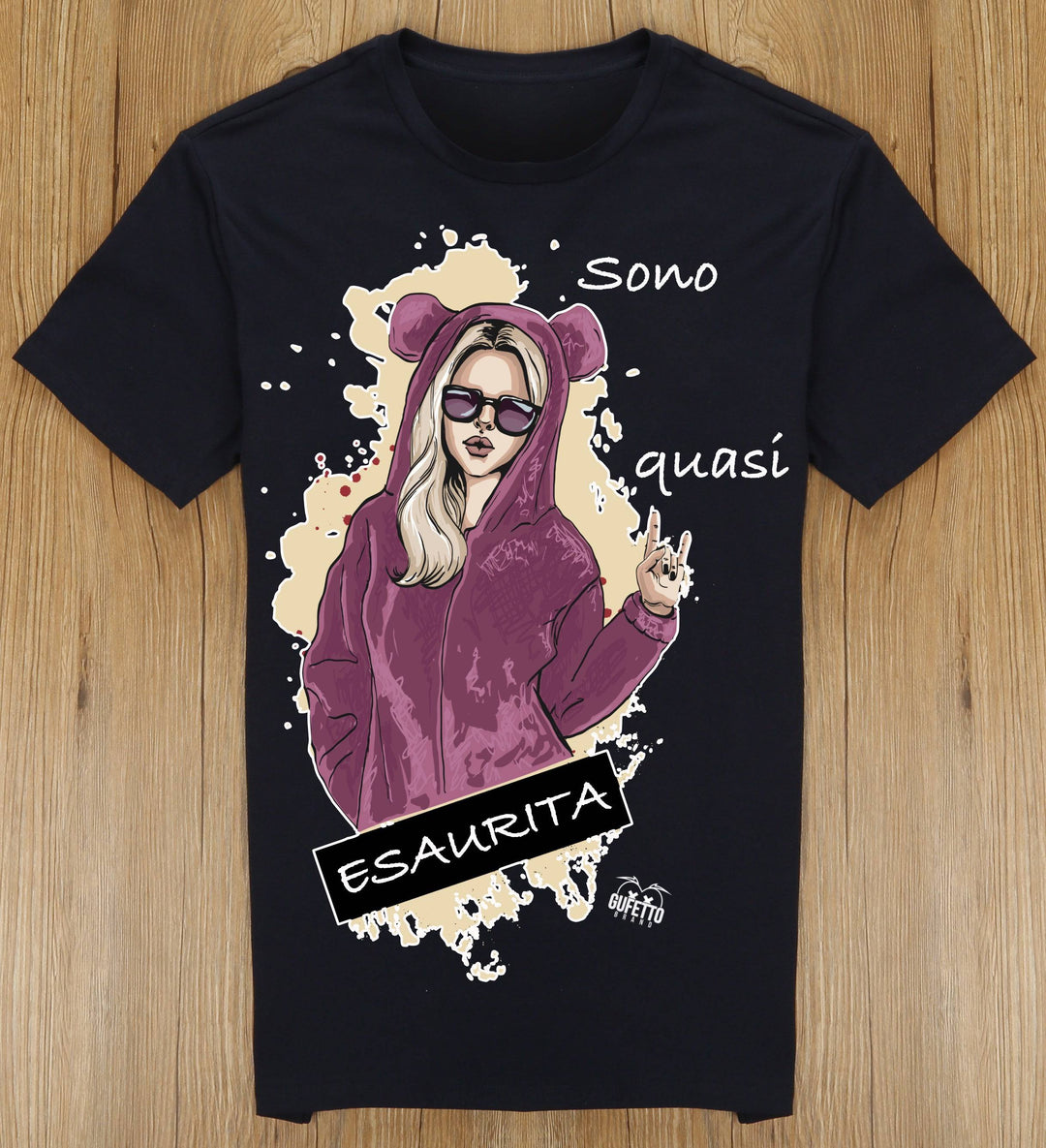 T-shirt Donna ESAURITA ( E4590 ) - Gufetto Brand 