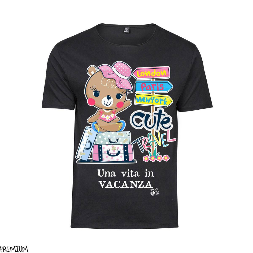 T-shirt Donna Una vita in vacanza ( C8402 ) - Gufetto Brand 