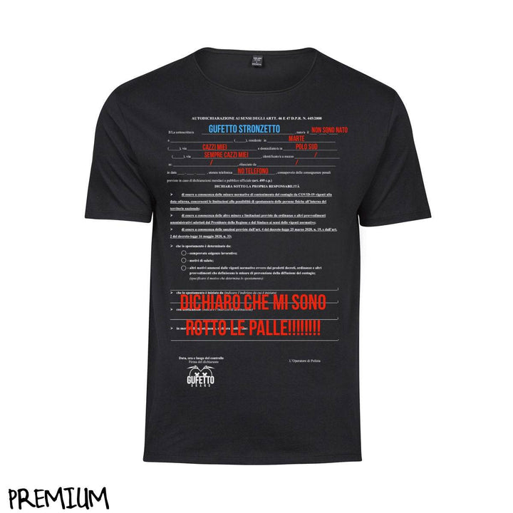 T-shirt Uomo Autocertificazione Gufetto ( G58903 ) - Gufetto Brand 