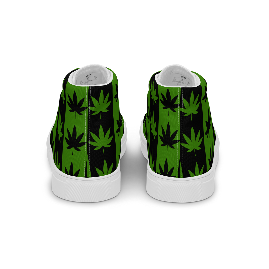 Sneakers alte in tela da donna CANNABIS VERDI - Gufetto Brand 