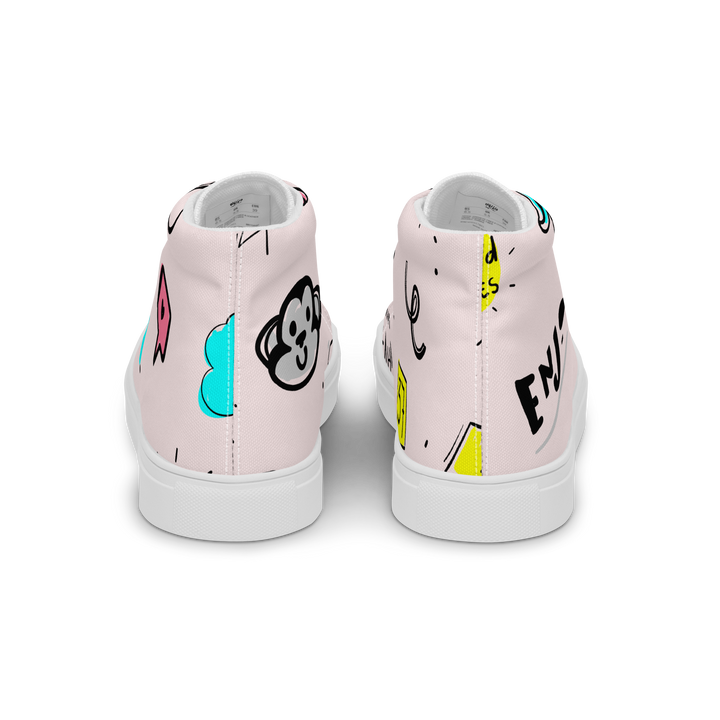 Sneakers alte in tela da donna PINK ENJOY - Gufetto Brand 