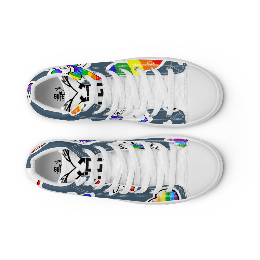 Sneakers alte in tela da donna ARCOBALENO - Gufetto Brand 