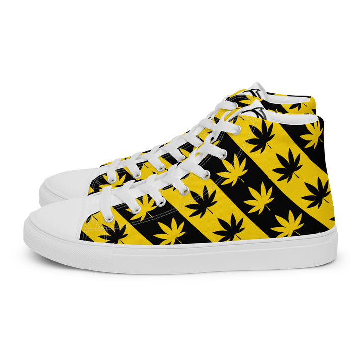 Sneakers alte in tela da donna CANNABIS GIALLE - Gufetto Brand 